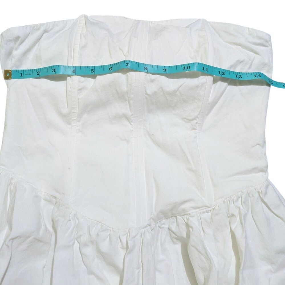 LENA White Bubble Hem Mini Dress Corset Style Coquette Balletcore XS - Picture 5 of 8